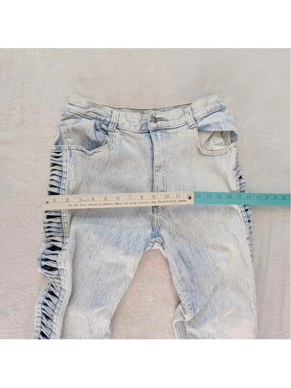 Anti Basic Daily Jeans Vintage Light Blue Acid Wash Ladder Jeans - Juniors 15